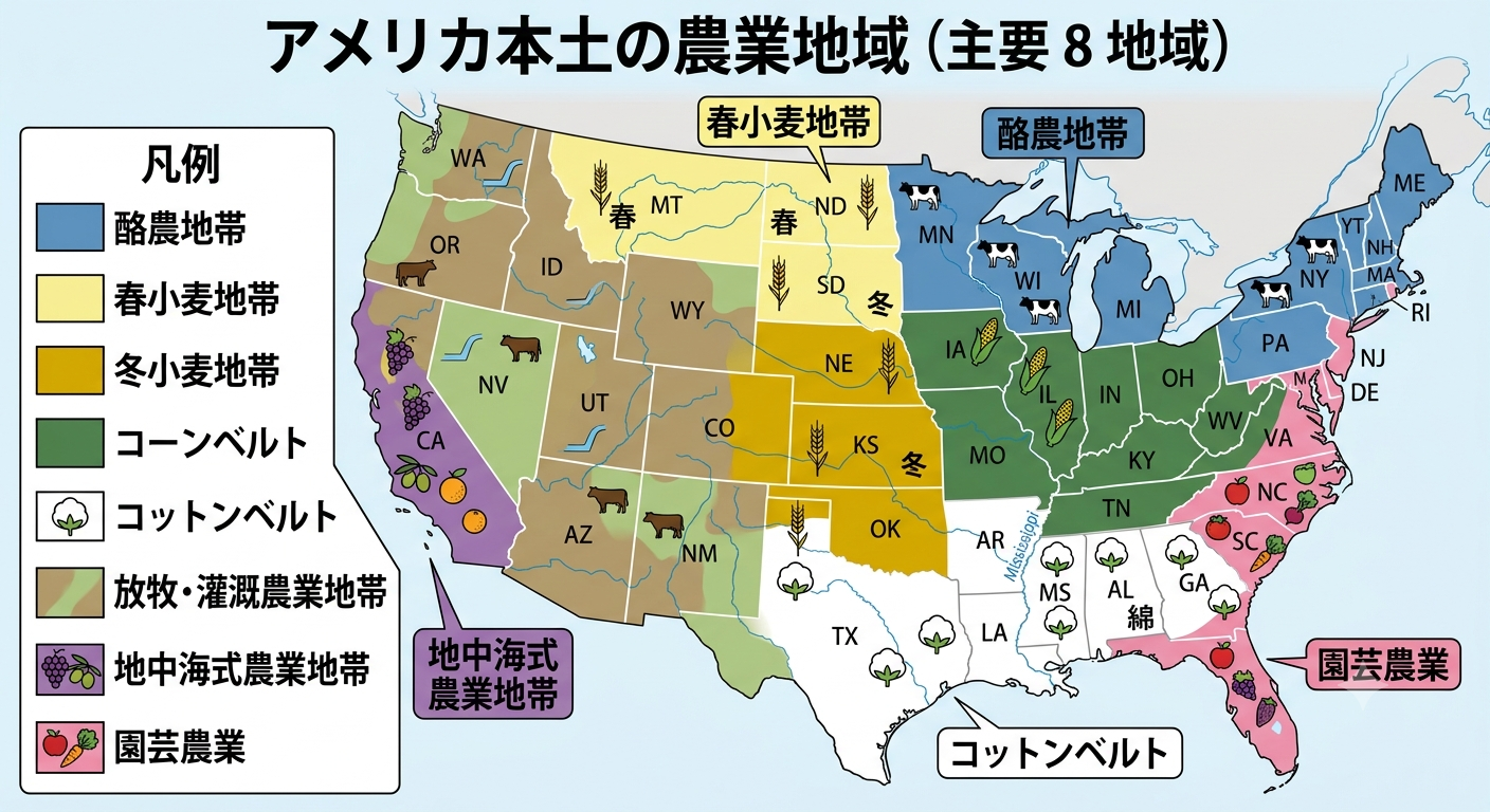 農業地域地図(Geminiで作成)